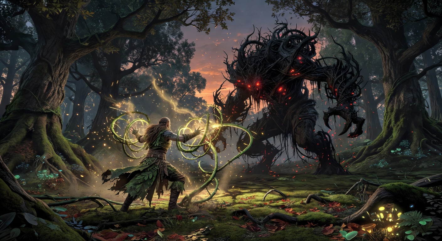 Epic battle against corrupted beast