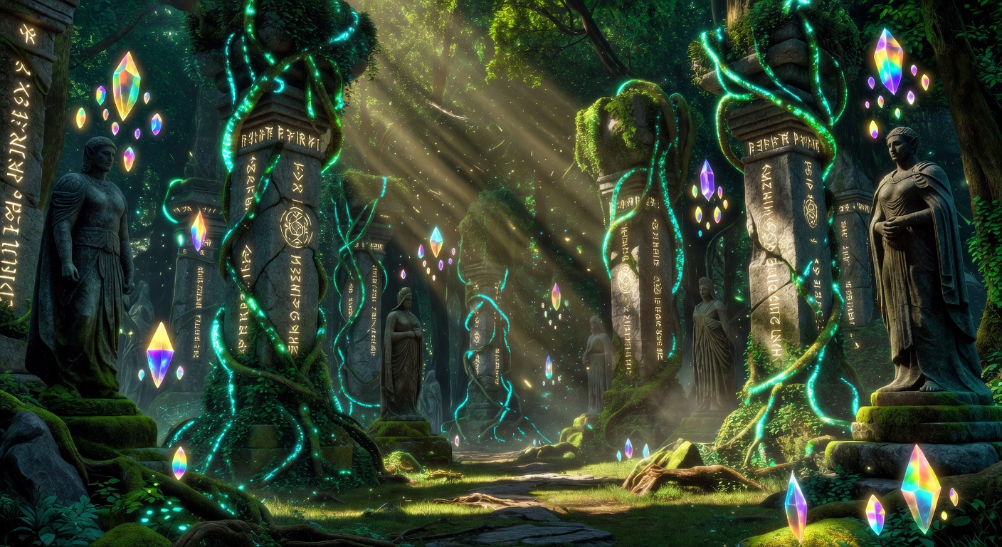 Ancient overgrown temple ruins